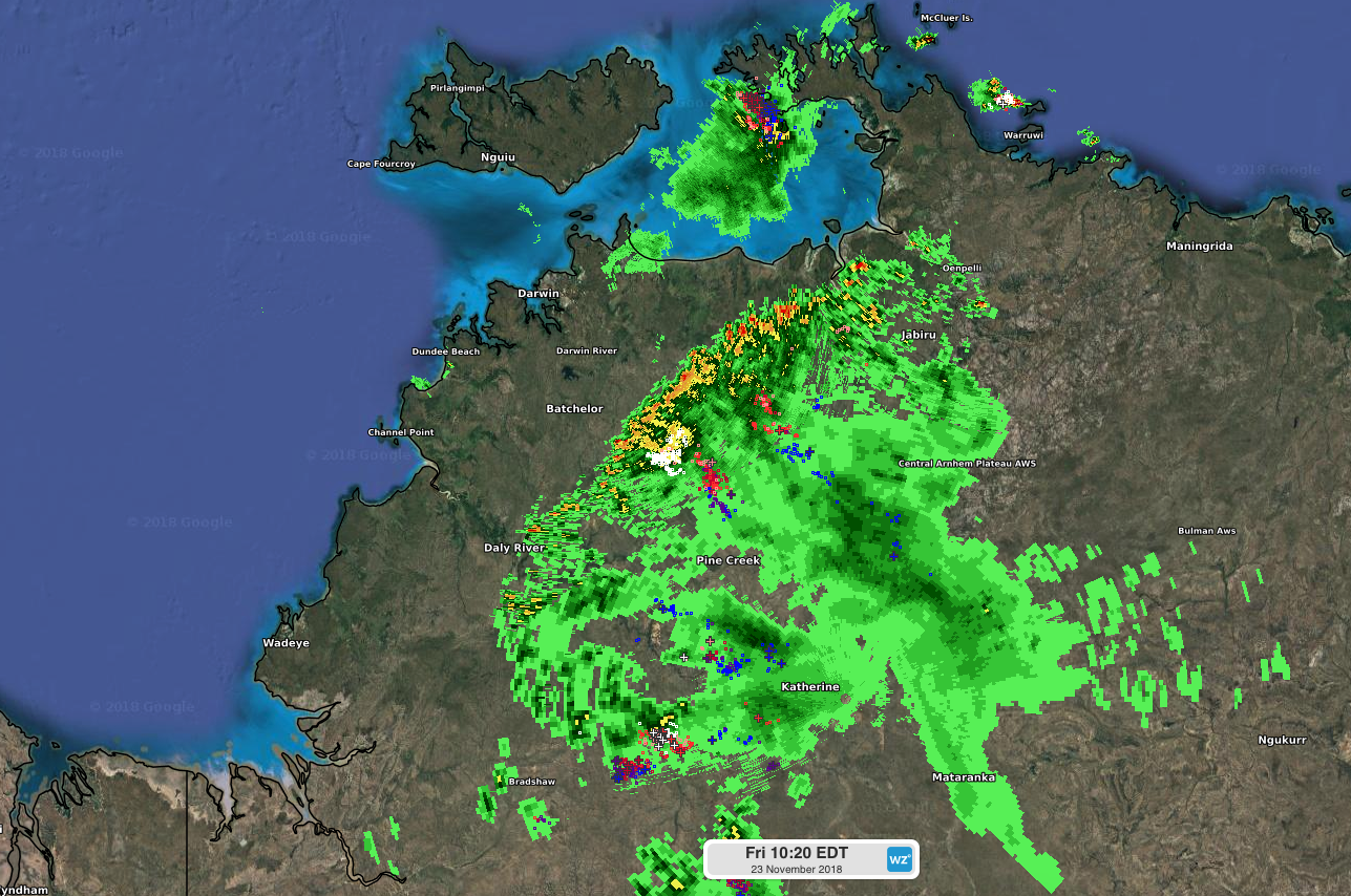 Morning storms threatening Darwin